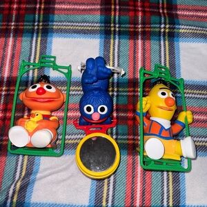 Sesame Street Figure Trio Ernie Orange, Grover Blue, Bert Yellow Playset